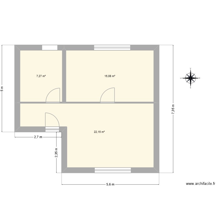 COTATION DES PLANS Exo 1. Plan de 3 pièces et 45 m2