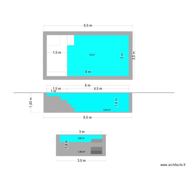 piscine plan en coupe 2b. Plan de 4 pièces et 27 m2