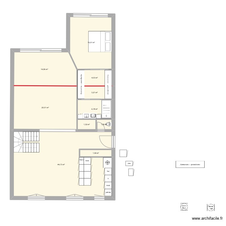 courier 4. Plan de 0 pièce et 0 m2 courier 4. Plan de 0 pièce et 0 m2