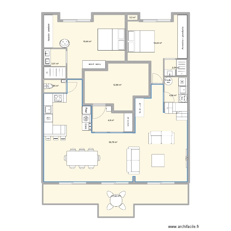 de gaulle Pornichet v9. Plan de 11 pièces et 138 m2