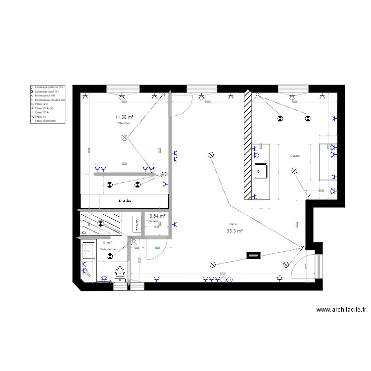 Plan Impasse Delaunay plan alternatif 2. Plan de 0 pièce et 0 m2