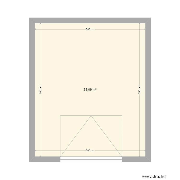 garage. Plan de 1 pièce et 35 m2