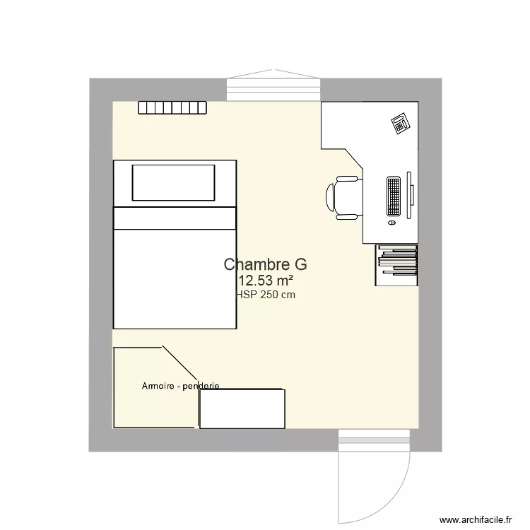 Chambre G. Plan de 