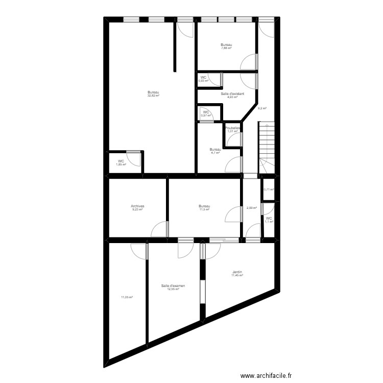 78 Mantes-La-Jolie 41 Alphonse Durand 29082022. Plan de 17 pièces et 125 m2