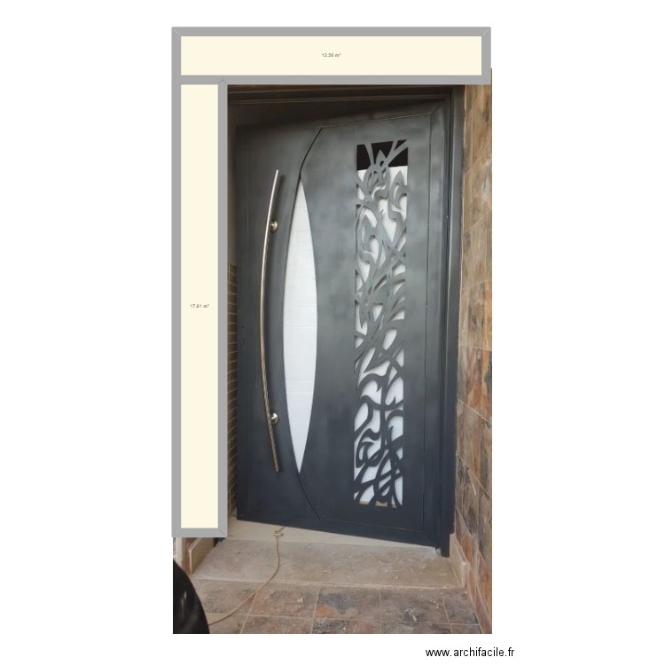 porte. Plan de 0 pièce et 0 m2