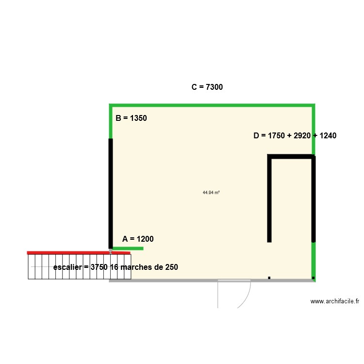 terrasse rambardes panneaux et rampe escalier. Plan de 0 pièce et 0 m2