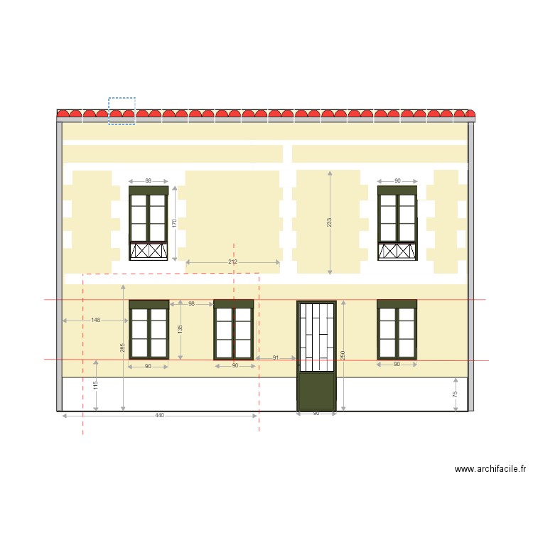 façade est projet3. Plan de 0 pièce et 0 m2