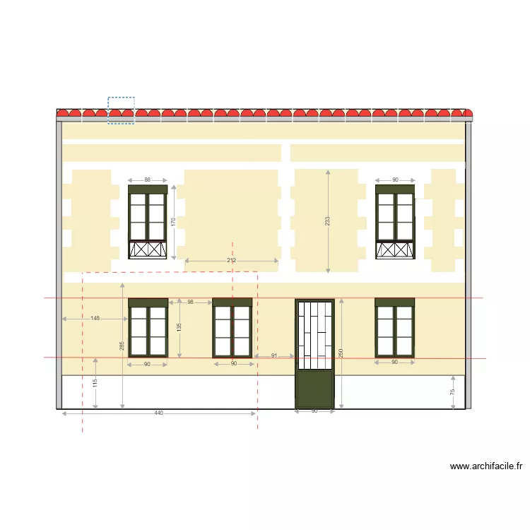 fa&ccedil;ade est projet3. Plan de 