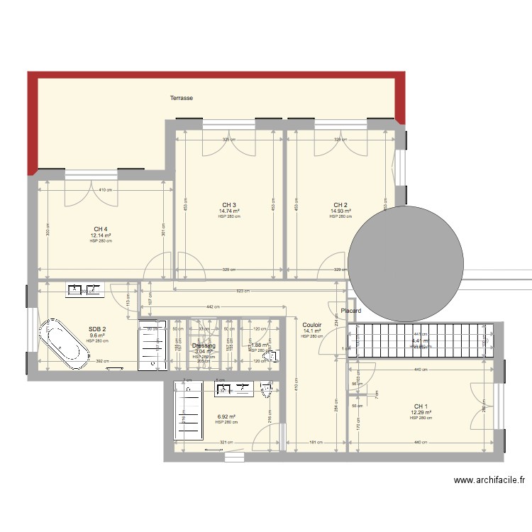 SDB Péri  2. Plan de 0 pièce et 0 m2