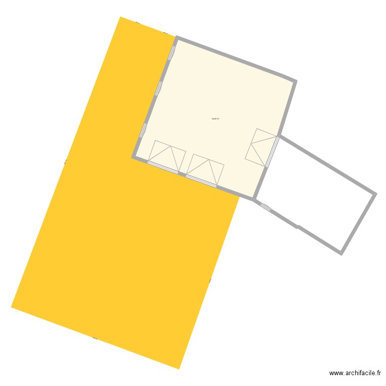 brasserie. Plan de 1 pièce et 133 m2