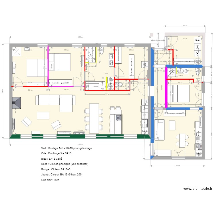 MAISON 9 12 placo. Plan de 0 pièce et 0 m2