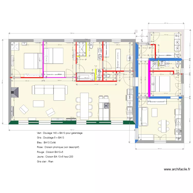 MAISON 9 12 placo. Plan de 