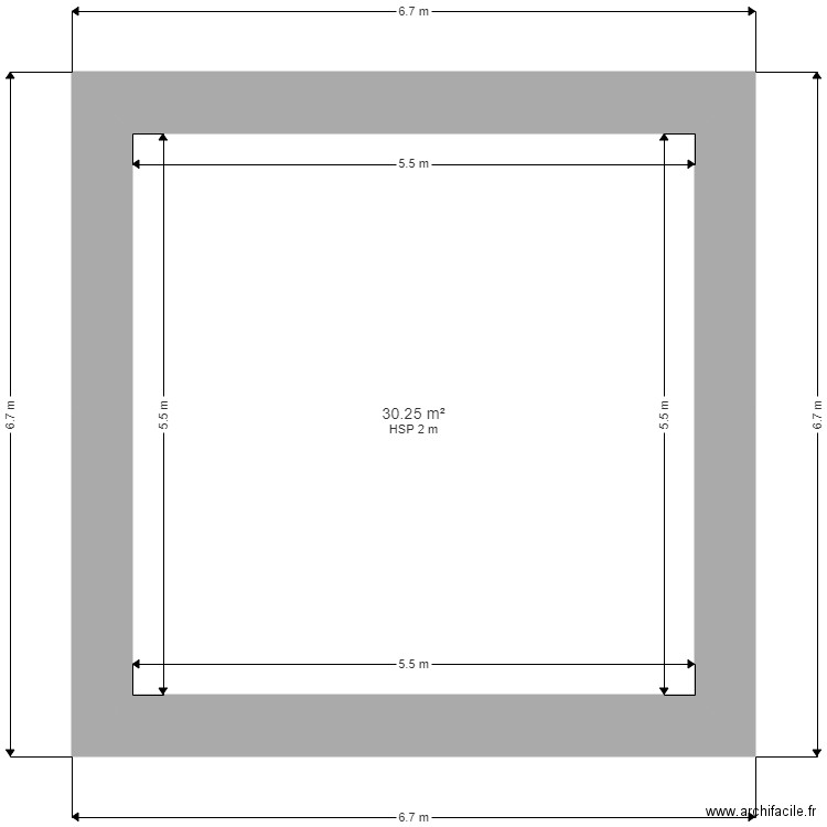 Projet Petite grange Parisot. Plan de 1 pièce et 30 m2