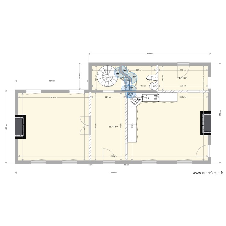 RDC actuel . Plan de 0 pièce et 0 m2