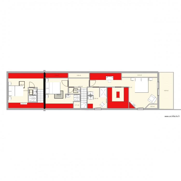 Etage maillettes 2. Plan de 0 pièce et 0 m2