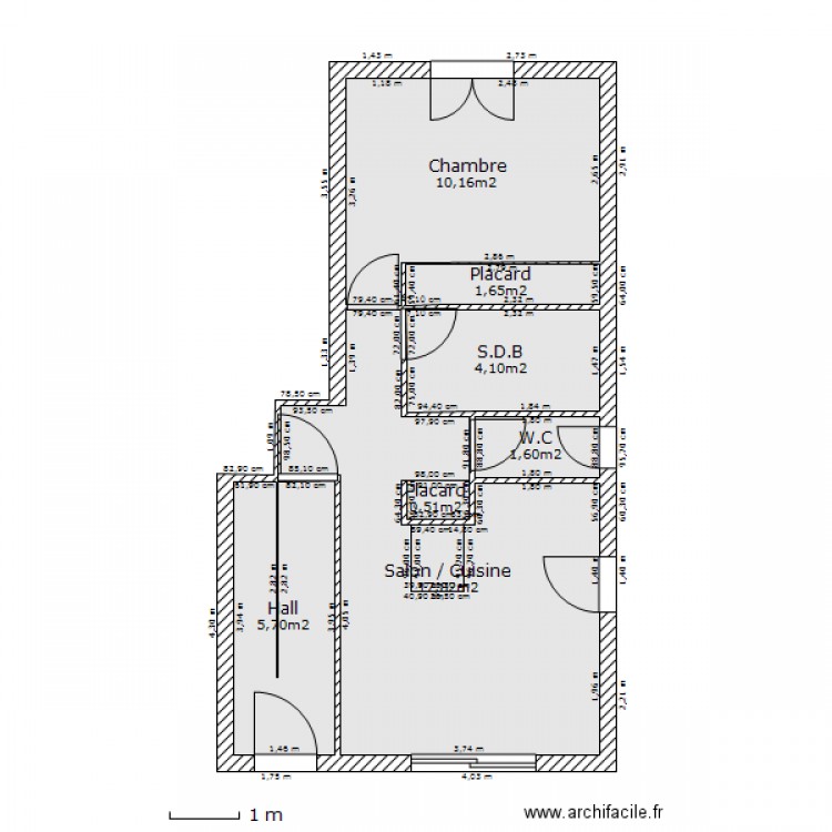 Plan Appartement N° 2 Saint Sever. Plan de 0 pièce et 0 m2