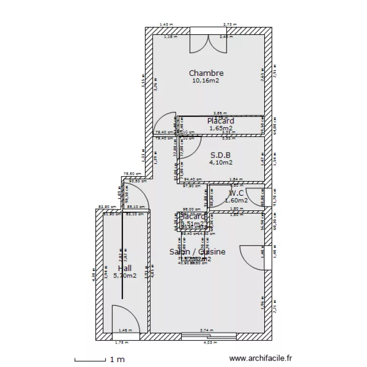 Plan Appartement N&deg; 2 Saint Sever. Plan de 
