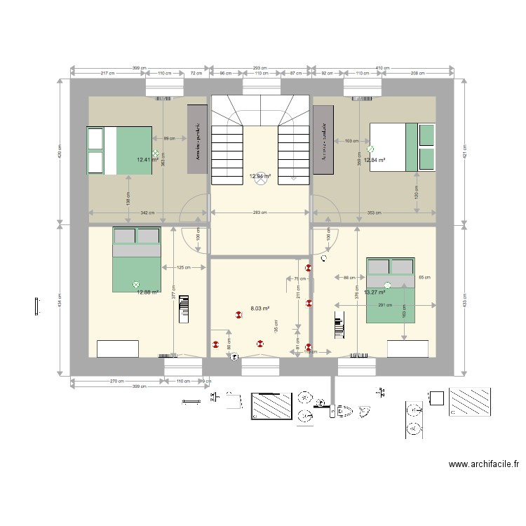 Plan Pham niveau 1. Plan de 0 pièce et 0 m2