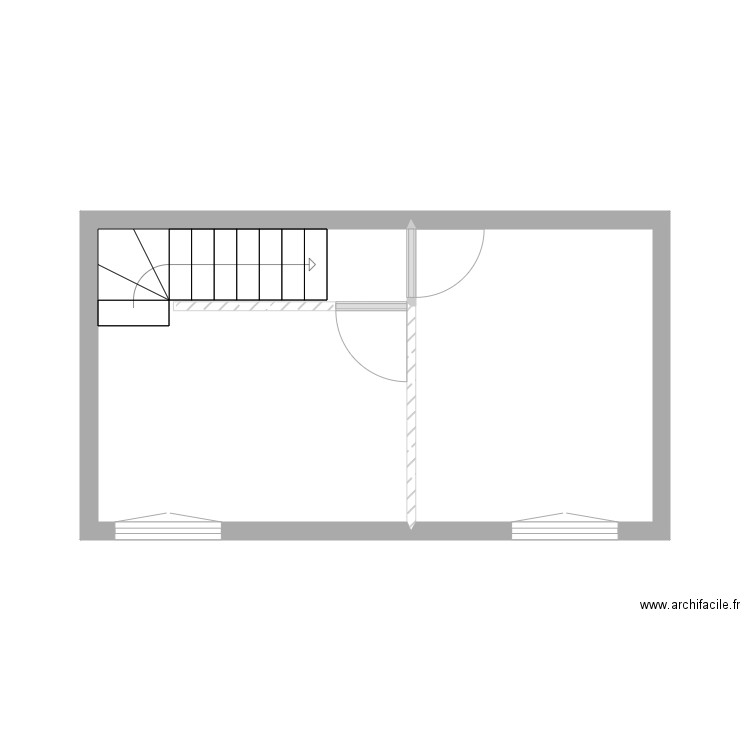 j.no 1er (2). Plan de 2 pièces et 20 m2