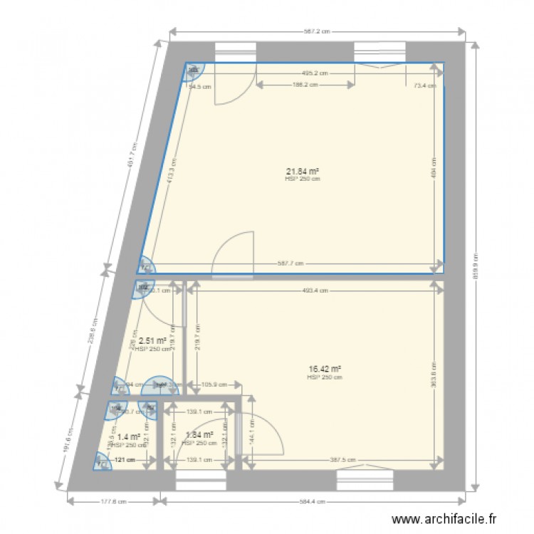 Appartement N 1 avant travaux. Plan de 0 pièce et 0 m2