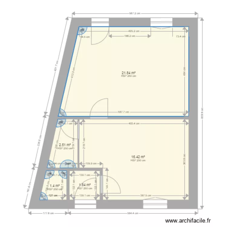 Appartement N 1 avant travaux. Plan de Appartement N 1 avant travaux. Plan de