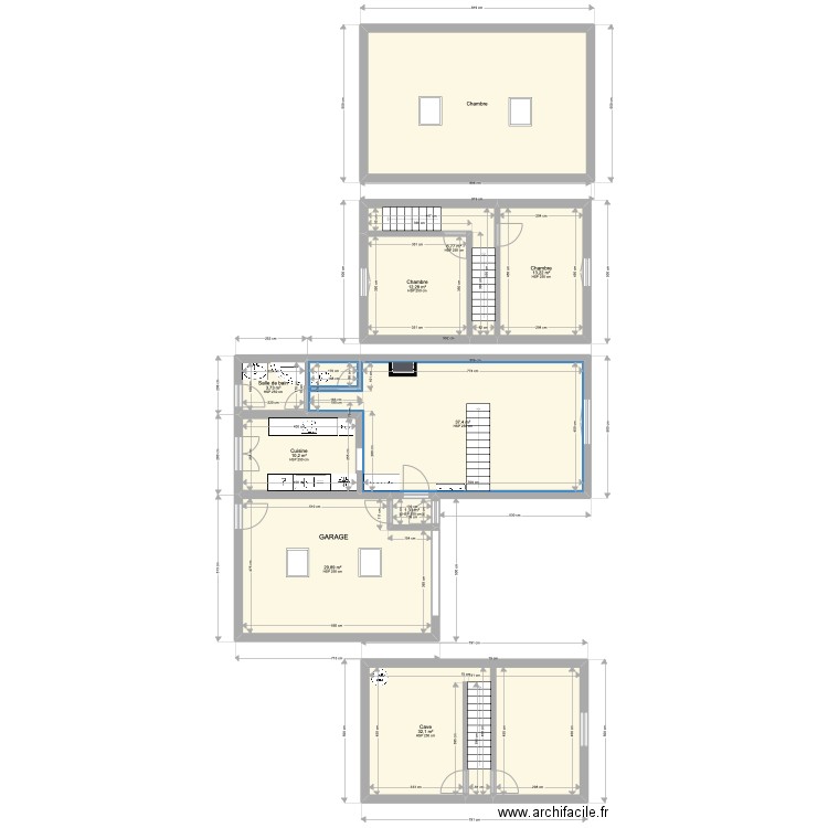 Maison Sangatte. Plan de 10 pièces et 185 m2