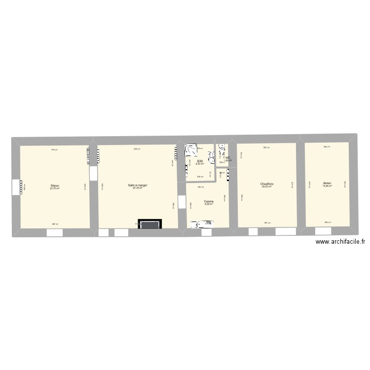 Vuchot - EDL RDC. Plan de 7 pièces et 102 m2