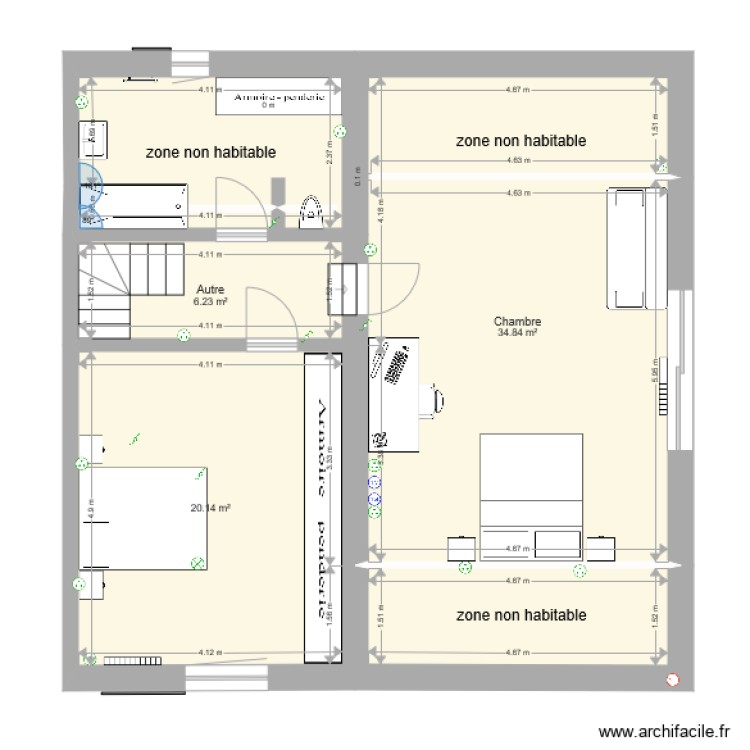 projet Chessenaz  &eacute;tage avec non habitable sous 1m80. Plan de 0 pièce et 0 m2