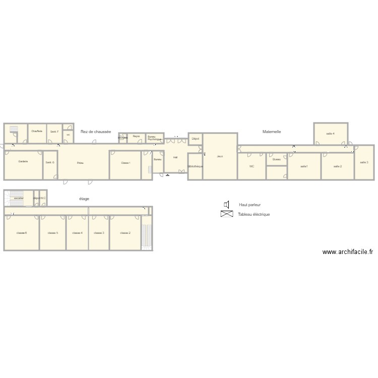 Plan école Montsûrs. Plan de 0 pièce et 0 m2