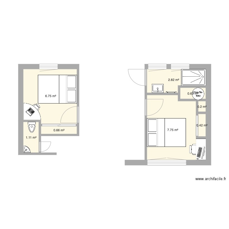 Appartement Avila Chambres. Plan de 0 pièce et 0 m2