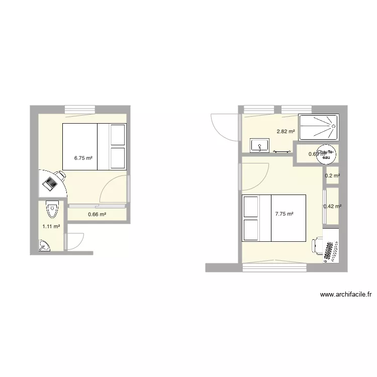 Appartement Avila Chambres. Plan de 