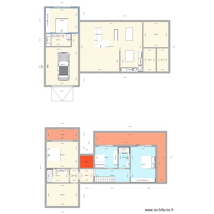 mont godinne 2. Plan de 19 pièces et 254 m2