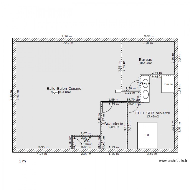 VERDYS SDB ouverte. Plan de 0 pièce et 0 m2