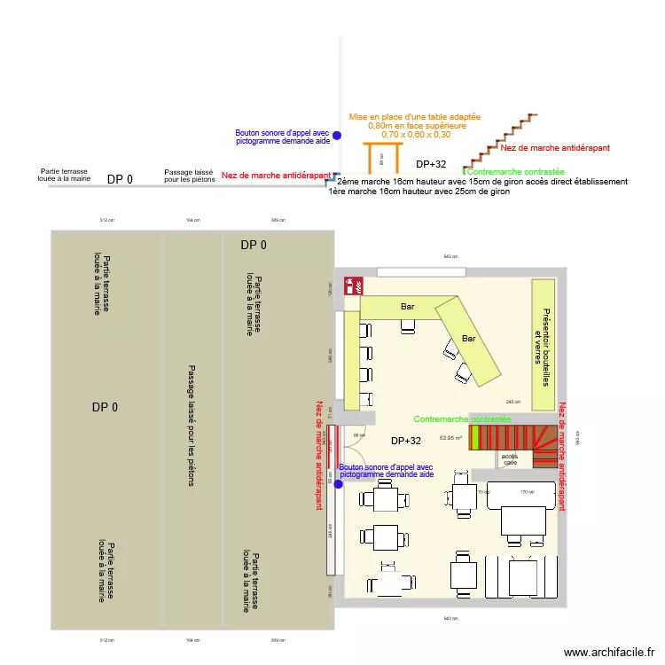 RDC BAR LA TONNELLE APRES TRAVAUX. Plan de RDC BAR LA TONNELLE APRES TRAVAUX. Plan de