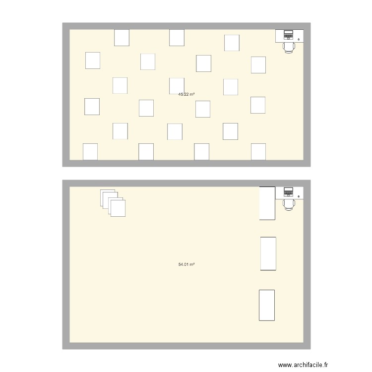 Plan de classe table individuelle . Plan de 0 pièce et 0 m2