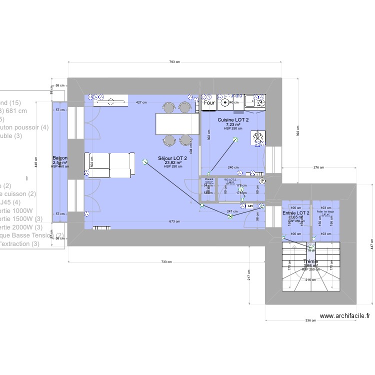 Saint Marc le Blanc projet. Plan de 18 pièces et 123 m2