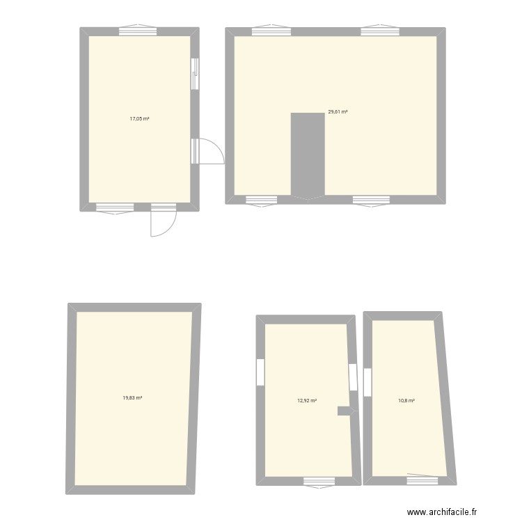Maison. Plan de 5 pièces et 90 m2