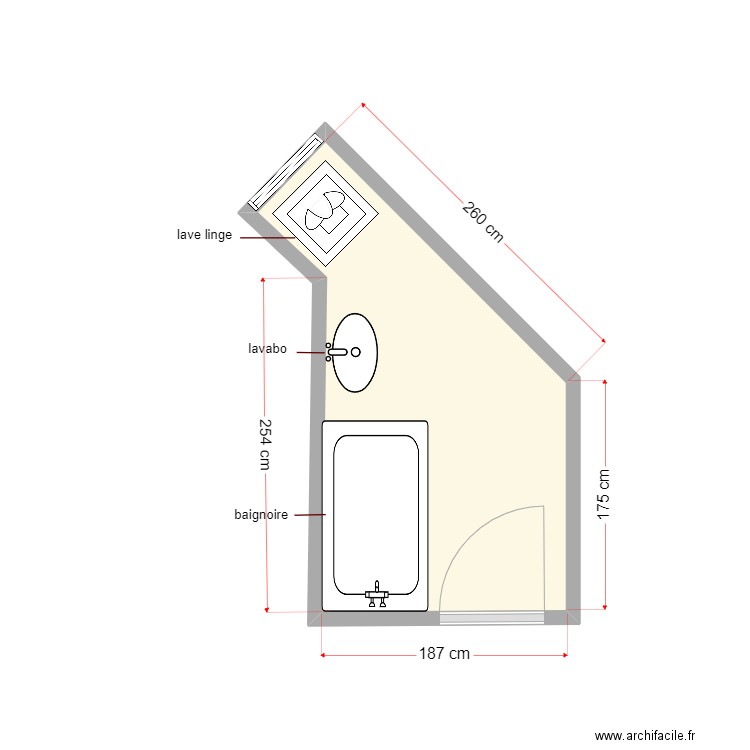 plan existant dossier 6210. Plan de 1 pièce et 5 m2