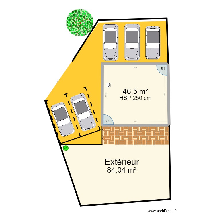 SIR-QUEHELLIO-Plan Masse. Plan de 2 pièces et 131 m2