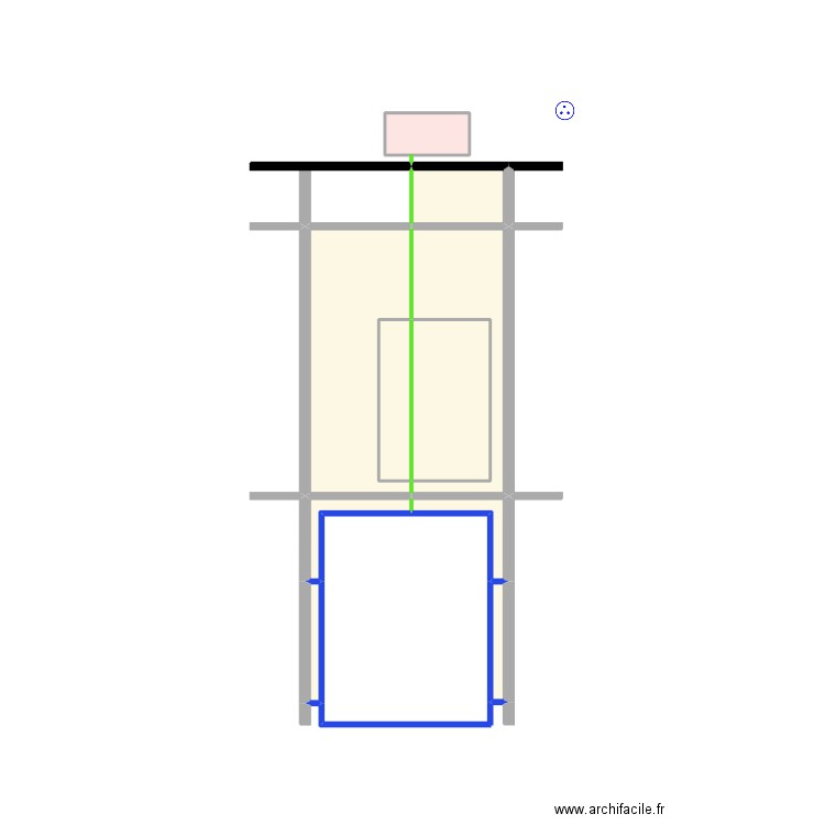 Monte charge face. Plan de 0 pièce et 0 m2