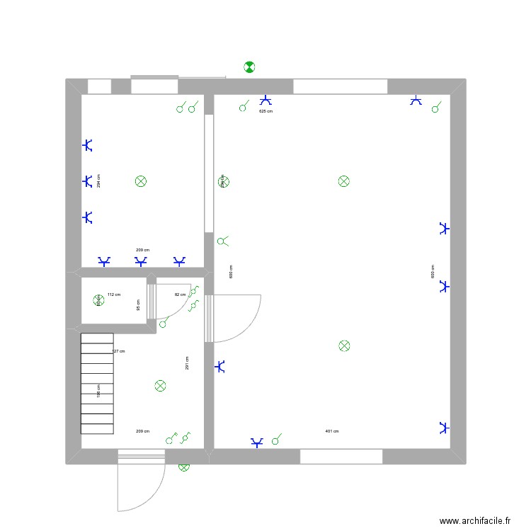 RDC-agatha. Plan de 3 pièces et 36 m2