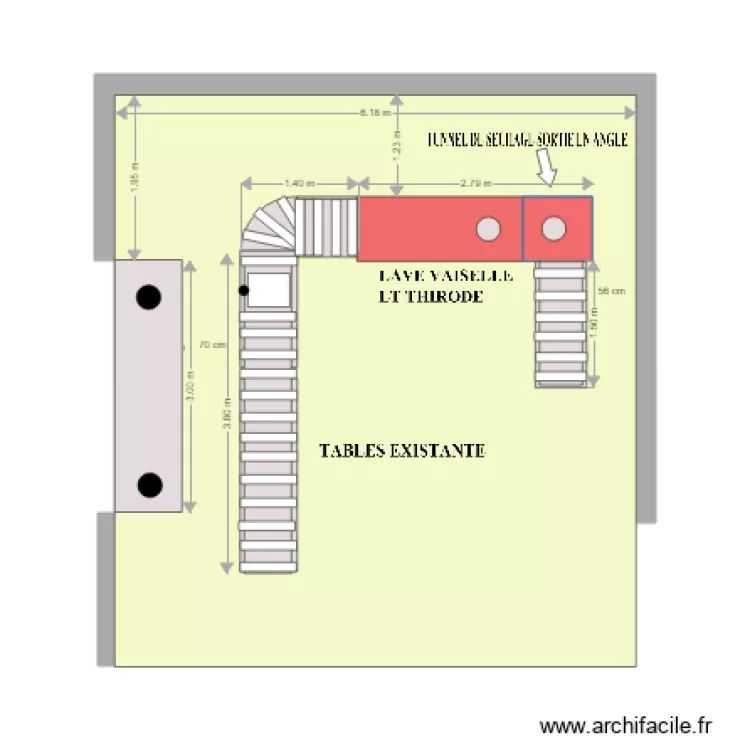 petit ile LAVE VAISELLE. Plan de 