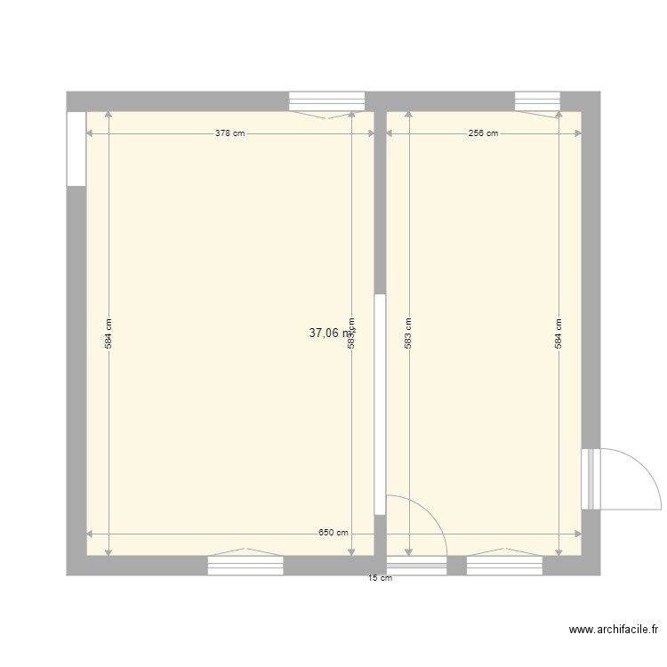 Pièce à vivre RDC. Plan de 0 pièce et 0 m2