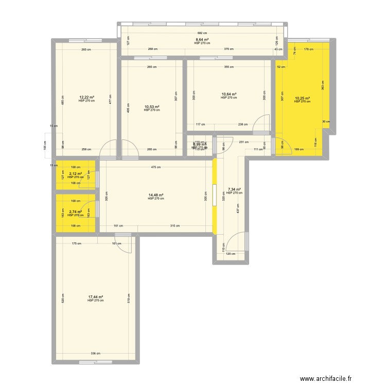 planta Queluz demoliçoes. Plan de 11 pièces et 97 m2