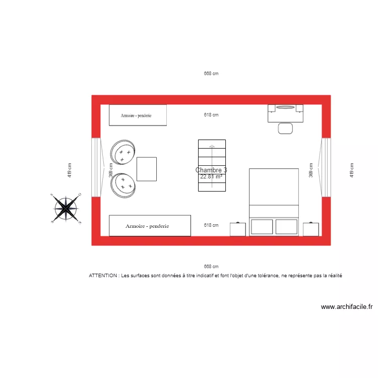 BI 1861 2&egrave;me &eacute;tage cot&eacute;. Plan de 