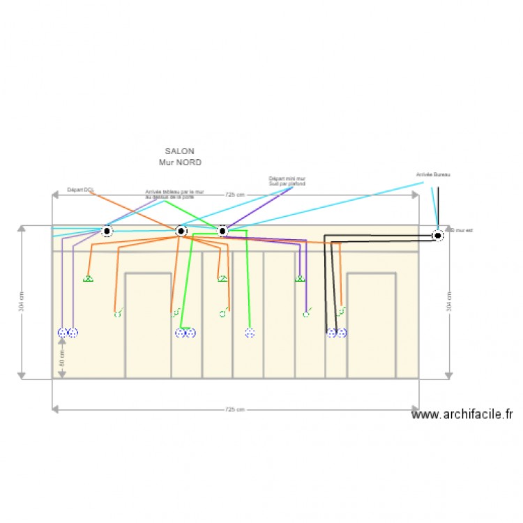 Mur NORD salon. Plan de 0 pièce et 0 m2