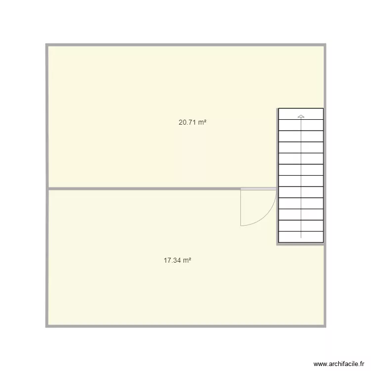 Les couts M2 etage (vide). Plan de 