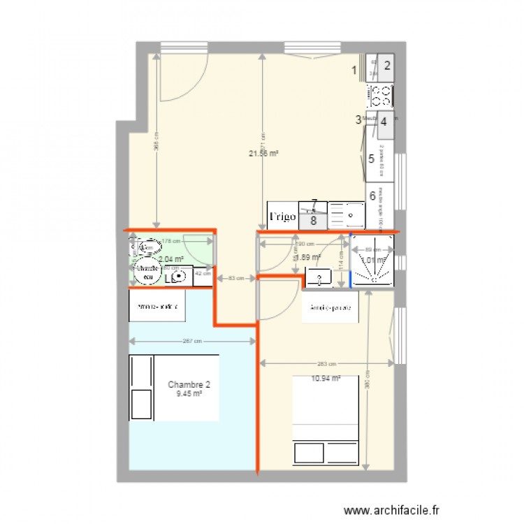 CuisineAptSoleMioV15PorteSdBinversée. Plan de 0 pièce et 0 m2