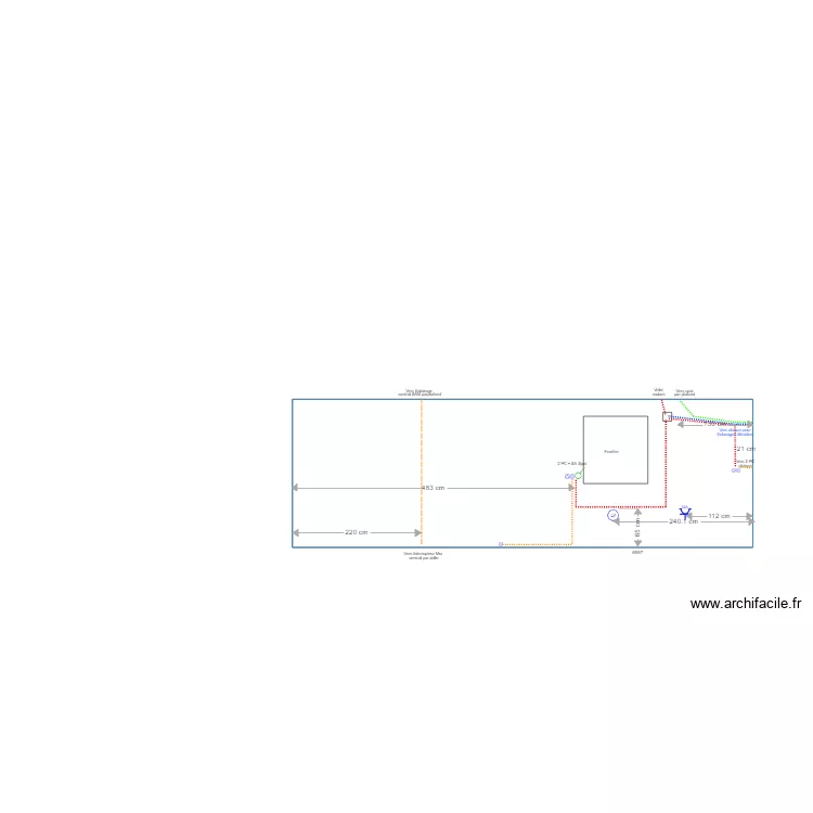 Travaux &eacute;lectriques Fa&ccedil;ade Nord. Plan de 
