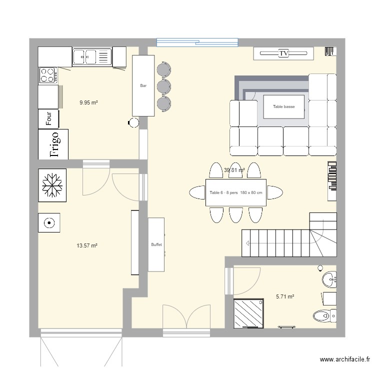 2 house . Plan de 4 pièces et 69 m2